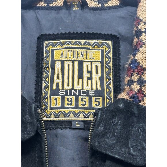 Vintage Adler Leather Jacket Men’s Large Southwestern Aztec Bomber Zip Up 90s - Picture 11 of 13